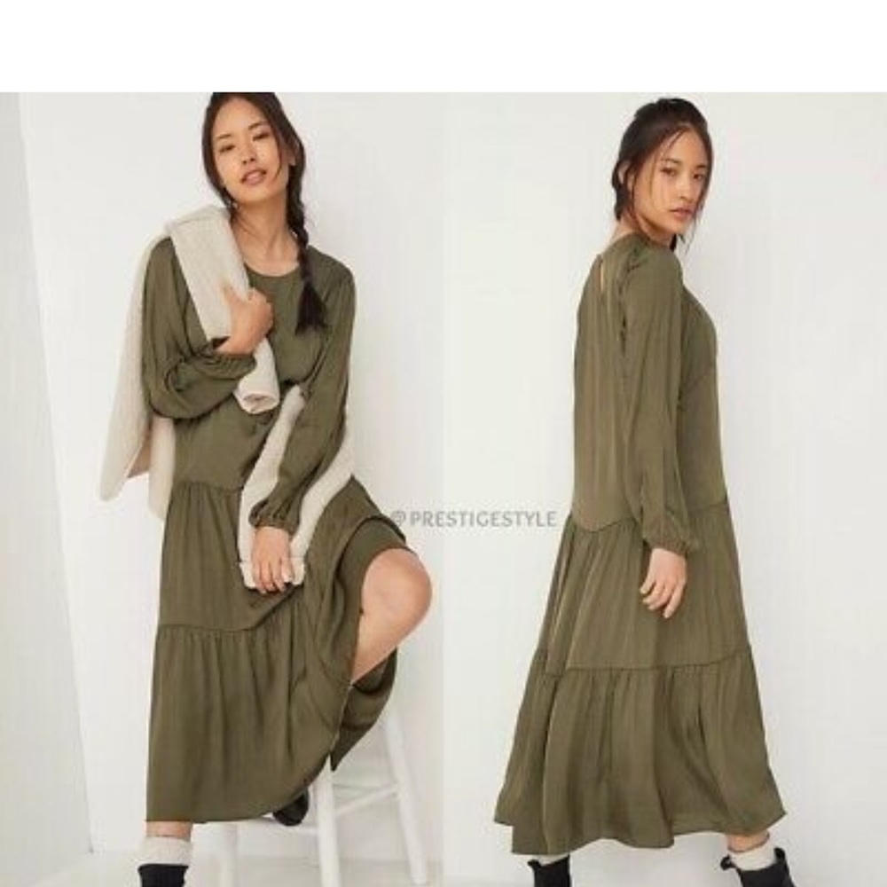 Dolan by Katrina Anthropologie Maxi Dress — M — Olive